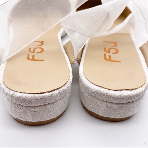 •SOLD• FSJ white lace up ballet flats - Picture 4 of 5